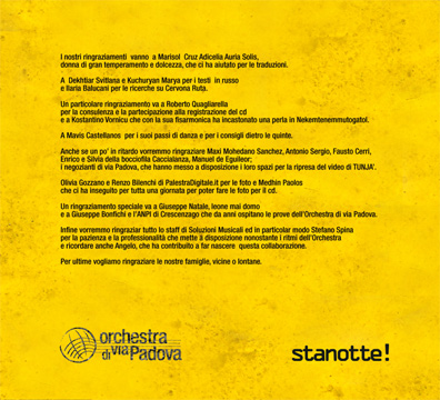 Orchestra di Via Padova - Stanotte!